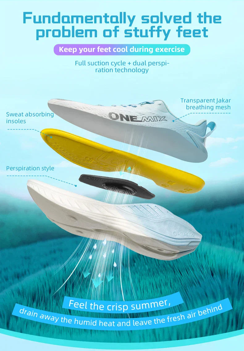 NEW Male Racing Breathable Cushioning Non-Slip Sneakers Mesh Breathable Shock Rebound Lightweight Fitness Shoes