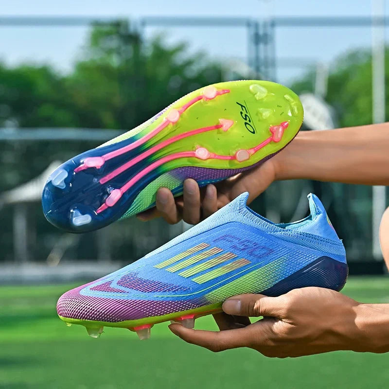 New Men Football Boots Outdoor Sport Training Soccer Shoes Match Boys Adult Cleats Breathable Non Slip Long Spikes Comfortable