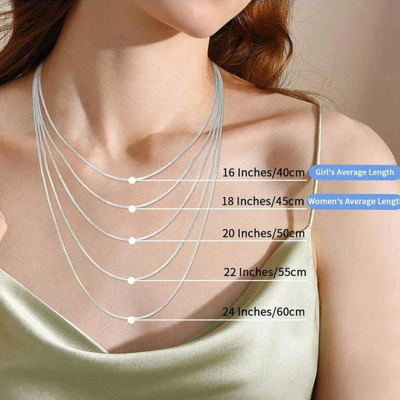 Solid Gold Over 925 Sterling Silver Chain Necklace for Women Teens DIY, 0.8mm Box Chain Super Thin & Strong Basic Chain