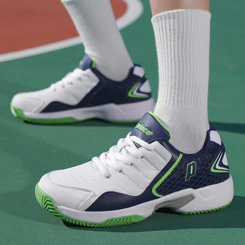Professional Leather Men Badminton Shoes Couple Anti-Slip Training Sneaker Lightweight Women Tennis Shoes Volleyball Sport Shoes