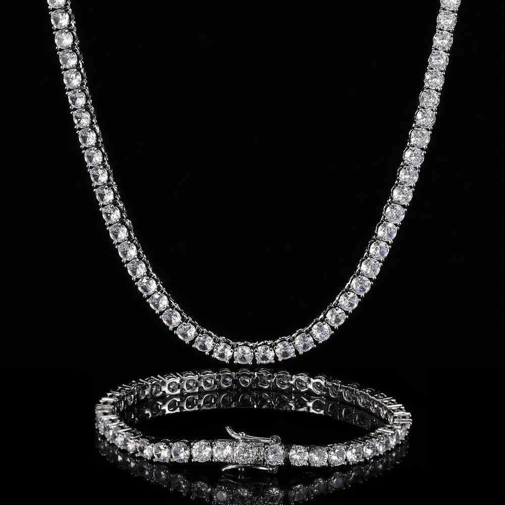 925 Sterling Silver Double Lock Moissanite Tennis Necklace D VVS1 Diamond with GRA Certificates Neck Chain Fine Jewelry
