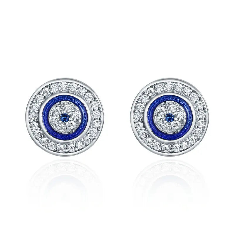 Hot Sale 100% 925 Sterling Silver Blue Lucky Eye Guardian Eye Pendant Necklace for Women Clear CZ Fine Jewelry SCN165