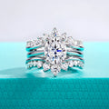 3ct Oval Moissanite Wedding Bands 18k Gold Plated 925 Sterling Silver Bridal Rings Set for Girls Jewelry Wholesale