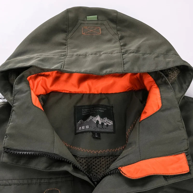Men Outdoor Jacket Spring Autumn New Hooded Casual Jacket Men Windproof Windbreaker Coat Men Camping Lnterchange Jacket Men