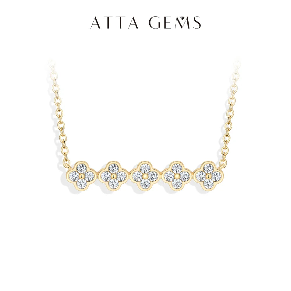 Original New Five flower Moissanite Necklace for Women 925 Sterling Silver Fine Necklace Engagement Gift Wedding Jewely