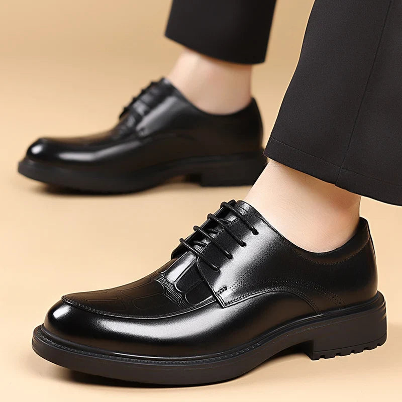 Fashion Men's Oxford Office Shoes High Quality Casual Leather Round ToeFlat Designer Business Dress Shoes Outdoor Walking Shoes