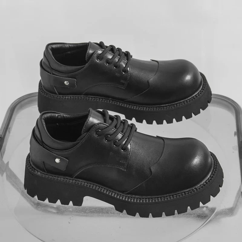 British Style Brogue Men's Oxford Shoes Thick-soled Casual Shoes Comfortable Male Business Shoes Lace-up Formal Dress Footwear