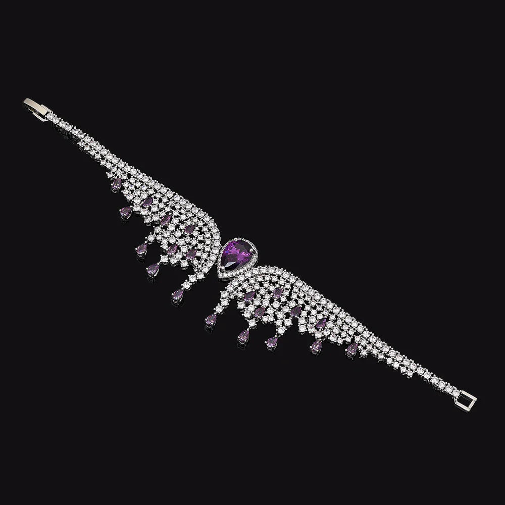 2024 New 4-piece Bridal Wedding Jewelry Set, Cubic Zirconia, Luxury Women's Jewelry, Women's Wedding Party Accessories