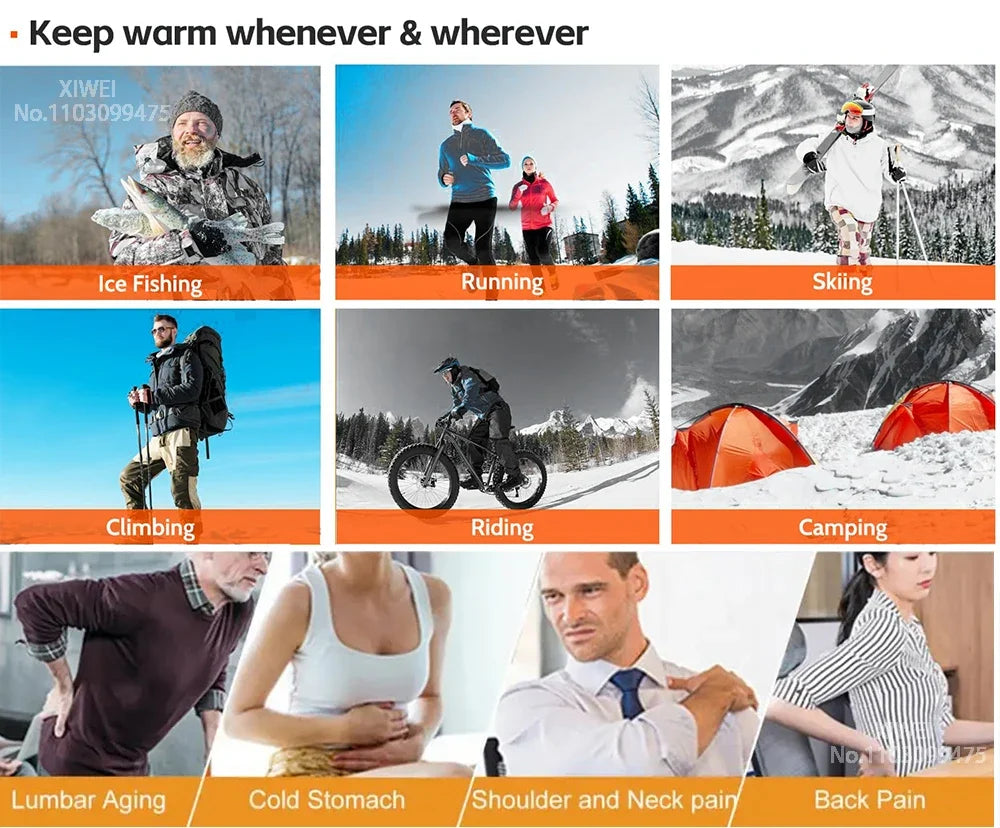 Self Heated Jacket Men Women USB Heated Clothing Cotton Washed Winter Thermal Skiing Camping Hiking Jacket 2-21 Areas Warm Coats