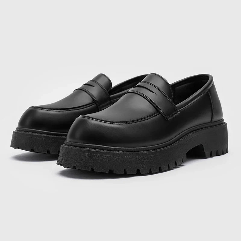 Men’s Thick-Soled Genuine Leather Casual Shoes – Comfortable Durable EU 40–47