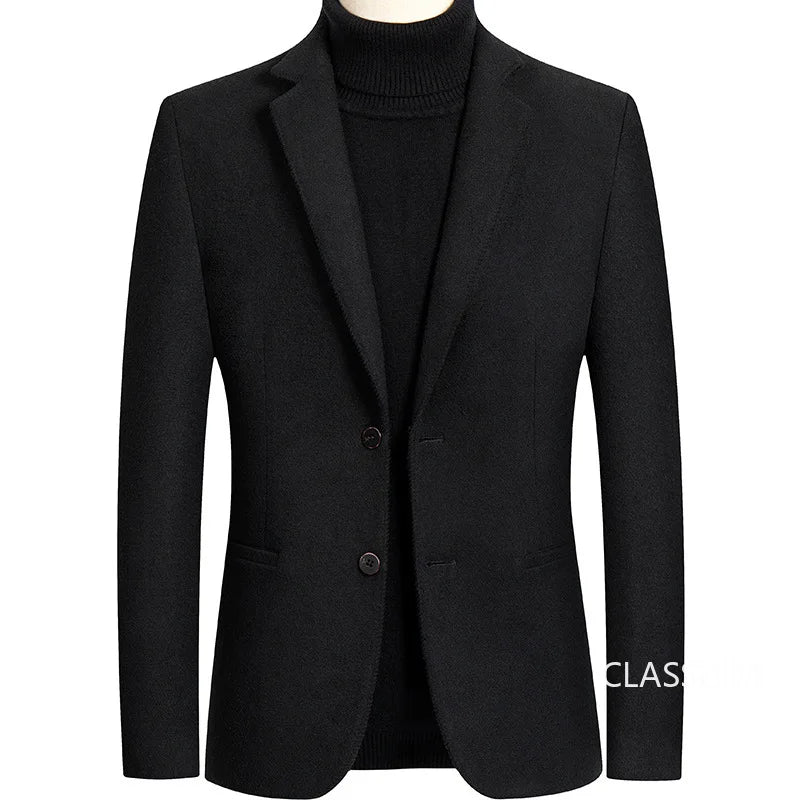 New Spring Men Cashmere Blazers Suits Jackets Business Casual Wool Suit Coats Quality Male Slim Fit Blazers Jackets Coats 4XL
