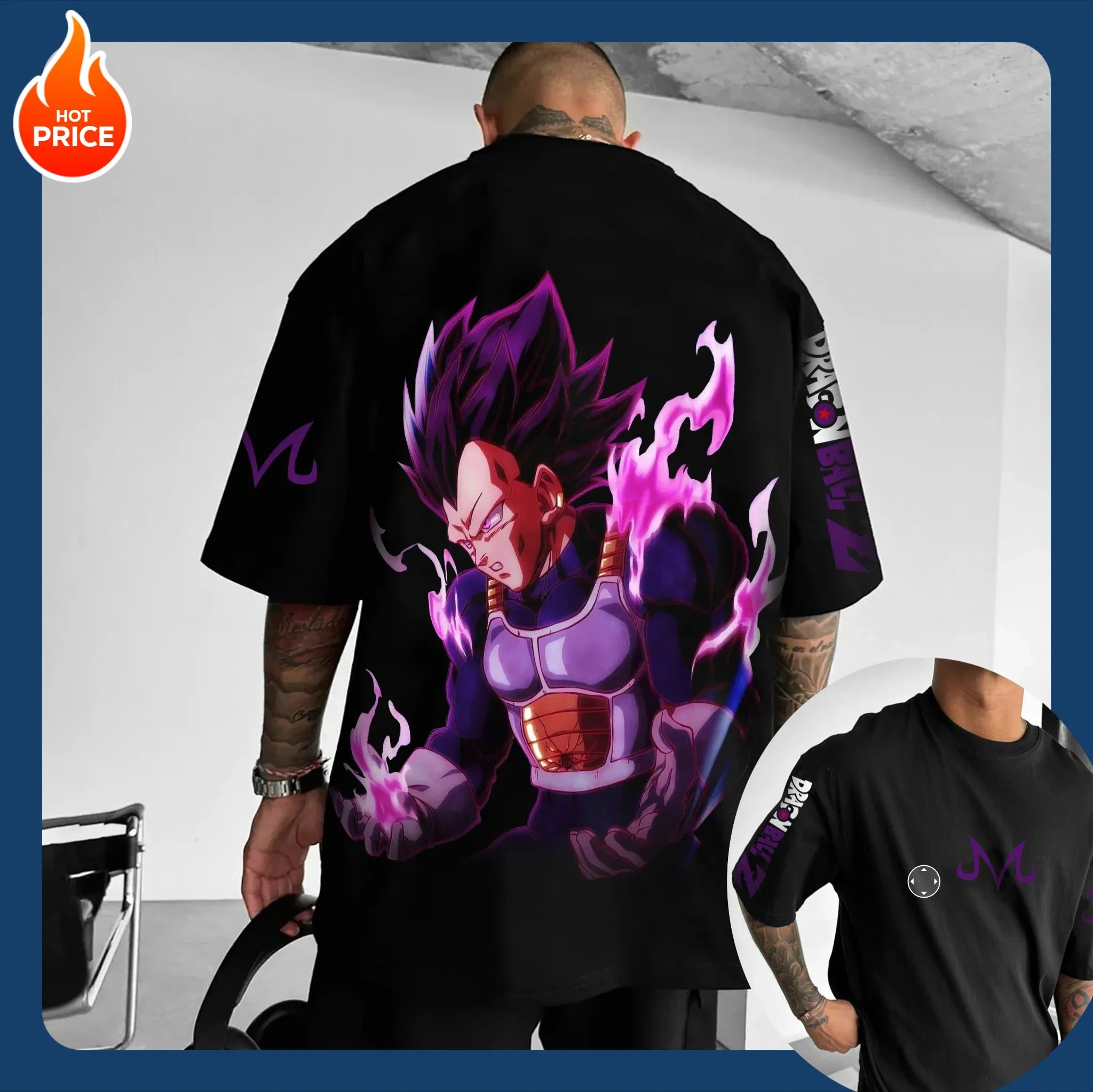تيشيرتات قطنية قصيرة الأكمام فضفاضة لصيف 2025 من Dragon Ball GOKU Majin Buu Anime المحيطية على طراز Harajuku للرجال والنساء
