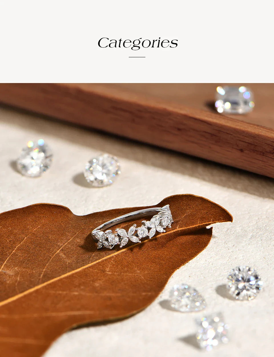 Classic Marquise Round Moissanite Leaves and flowers Ring S925 Silver for Women party Jewelry Gift anniversary Wedding