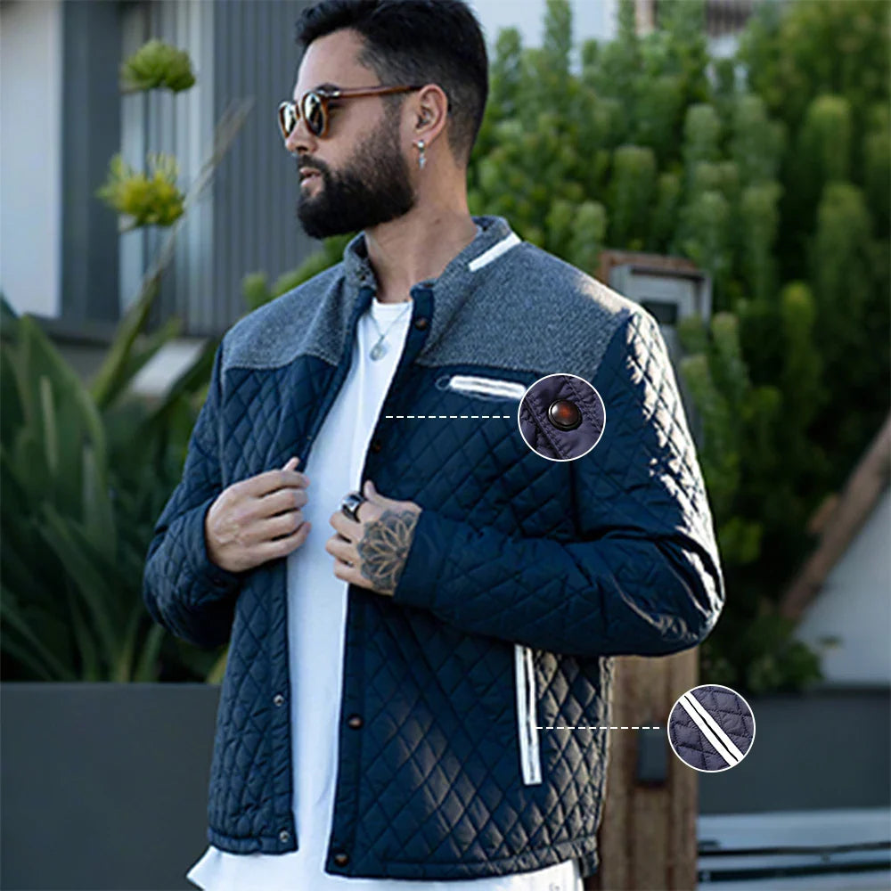 Men's Jackets Casual Bomber Coat Diamond Quilted Puffer Down Lightweight Casual Button Down High Quality Overshirt Us Size
