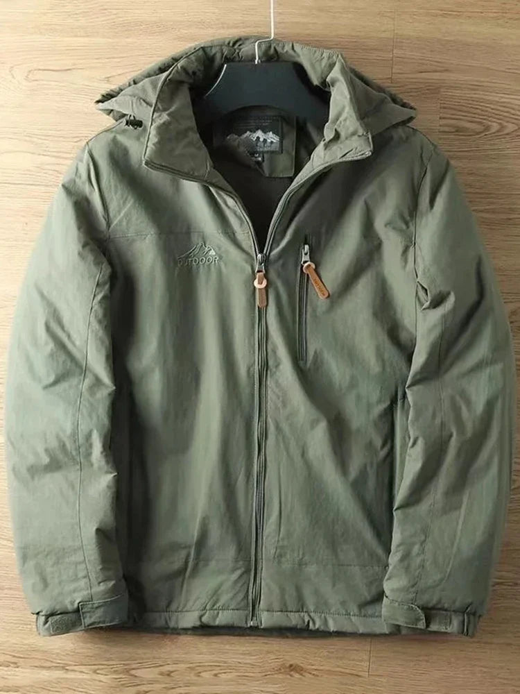Autumn And Winter Padded And Thickened Outdoor Punching Jacket Casual Warm Tactical Plus Size Jacket Solid Colour Men's Clothing