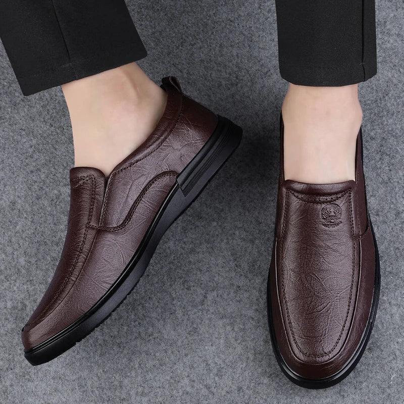 Leather Fashion Business Shoes Men Luxury Brand Mens Comfortable Loafers Handmade Men Casual Shoes New All-match Flats for Men