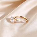 1ct-5ct All Moissanite Rings for Women Sparkling Lab Diamond S925 Sterling Silver with Gold Plated Wedding Promise Rings