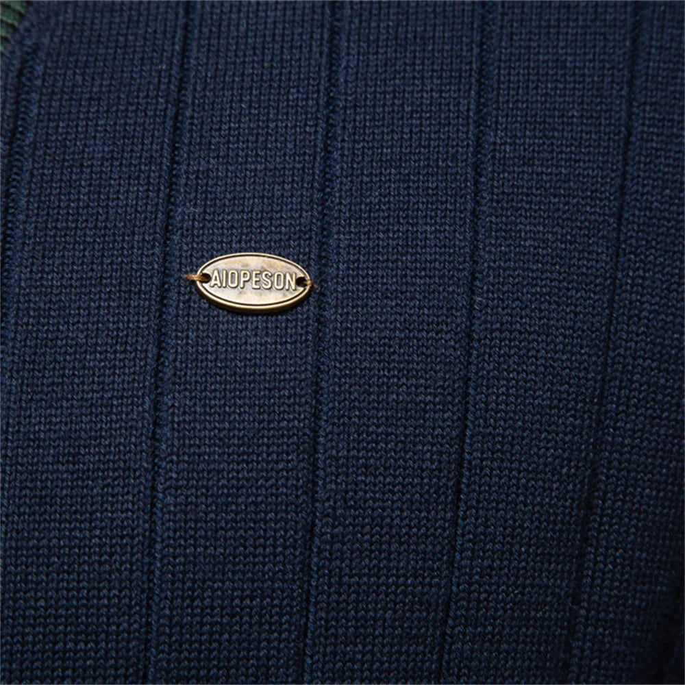 Brand Men's Cotton Cardigan Sweater V Neck Button-up Casual Youth Knit Sweaters for Men