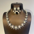 Luxury Round Shape Gold Color Pearl Necklace 2 Pieces Set , Bridal Wedding Dubai Saudi Jewelry for Women's Party