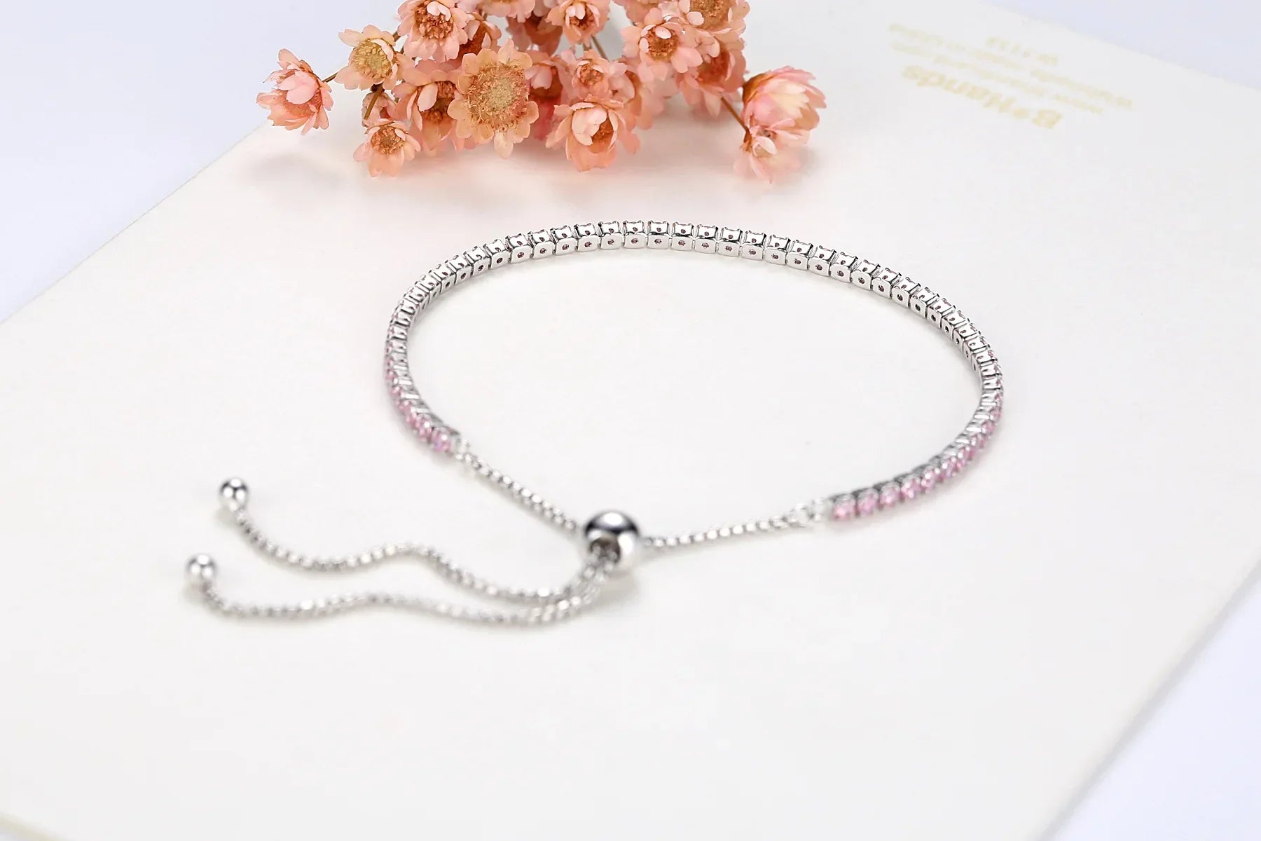 Full 2mm 0.03CT Moissanite Diamond Tennis Bracelet for Woman 925 Silver Plated 18K Rose Gold Adjustable Link Bracelets Gift