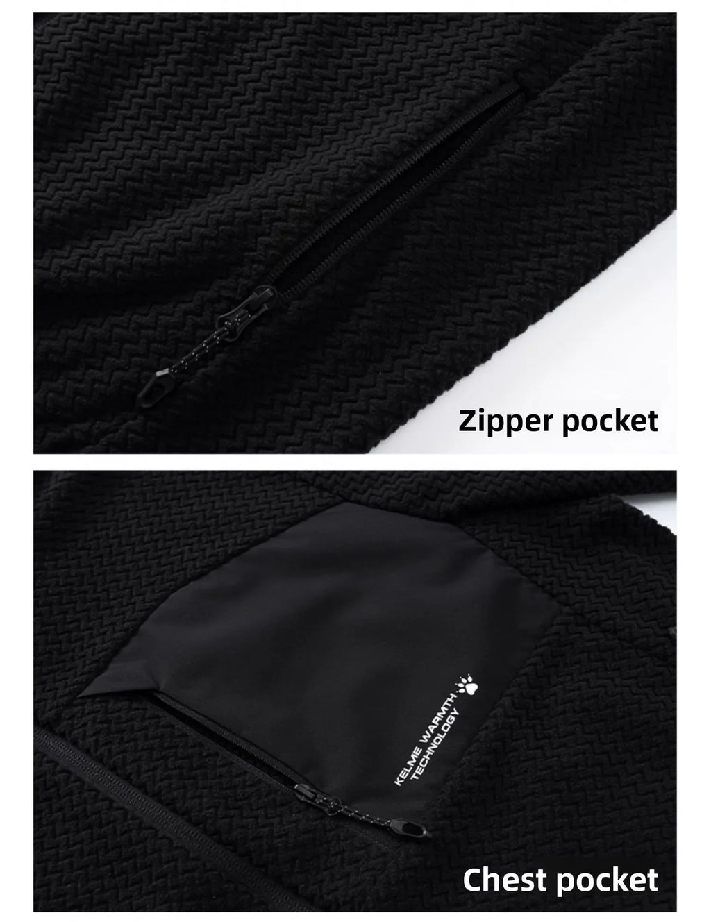Fleece Sports Jacket Winter Cardigan Knitted Jacket Stand Collar Outdoor Running Windproof And Warm Training Top