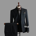 Classic Elegant Plaid Men's Suits Business Party Tuxedo,Notched Lapel Suit Set 2 Pieces Blazer Pants For Formal Occasions