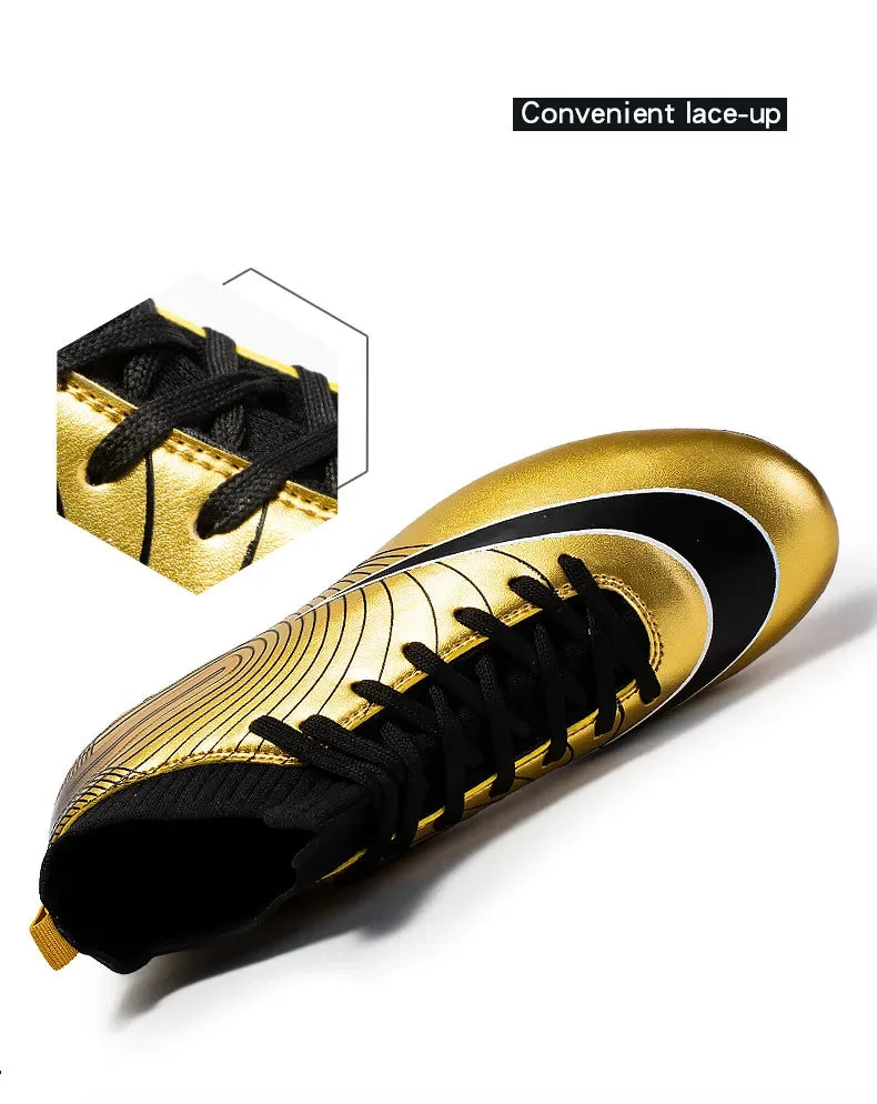 Professional Men Ankle Football Boots Outdoor Grass Cleats Unisex Soccer Shoes Long Spikes Tf Football Shoes Chuteira Society