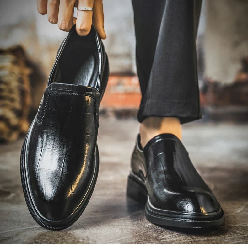 Retro Business Dress Derby Shoes for Men Spring Autumn New Designer Wedding Shoes Male Solid Color Cow Leather Shoes Man