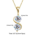 GRA Certified Moissanite Twisted Bowknot Pendant Necklaces for Women S925 Sterling Silver Jewelry Chains Wedding Gifs