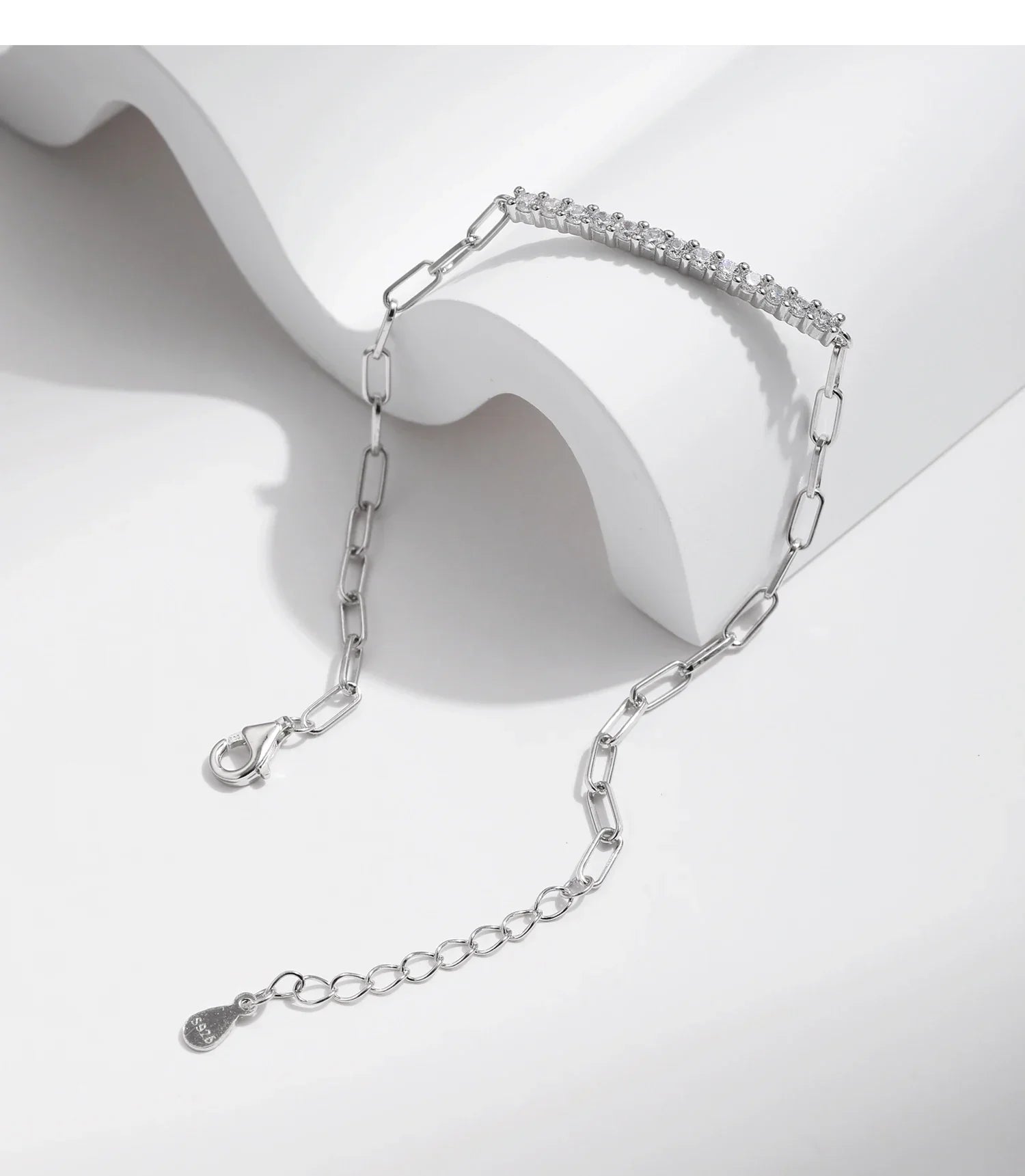 Sparkling D Color Moissanite Bracelet 925 Sterling Silver Lock Stackable Trendy Bracelets For Women Jewelry With Gift Box