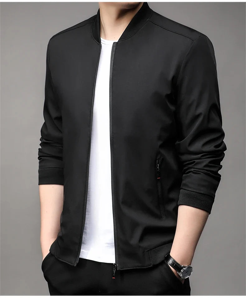 Men's High-Quality Fashion Spring Baseball Collar Business Casual Jacket Handsome Youth Coat Dad Jacket M-5XL
