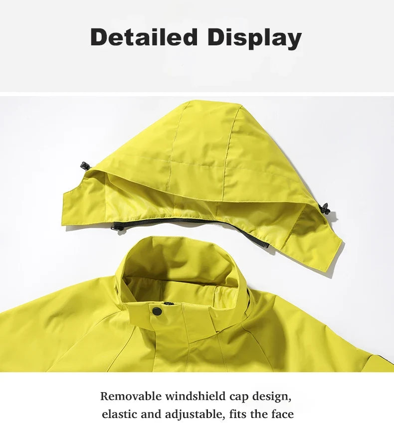 Women's Men's Waterproof Jacket Climbing Hiking Camping Trekking Windbreaker Unisex Outdoor Windproof Rain Coat Antifouling