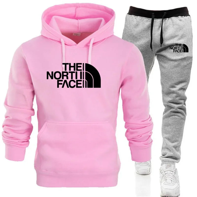 2025 Men's Autumn/Winter Fashion Printed Casual Two Piece Hooded Sports Shirt and Pocket Pants Regular Fit Outdoor Sports Set