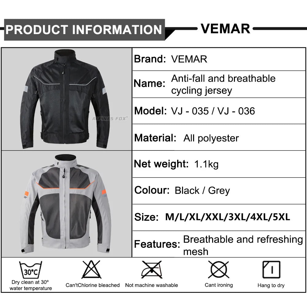 Summer Motorcycle Jacket Men's Motocross Jacket Motorcyclist Jacket Protective Gear Coat Racing Reflective Oxford Clothing M-5XL