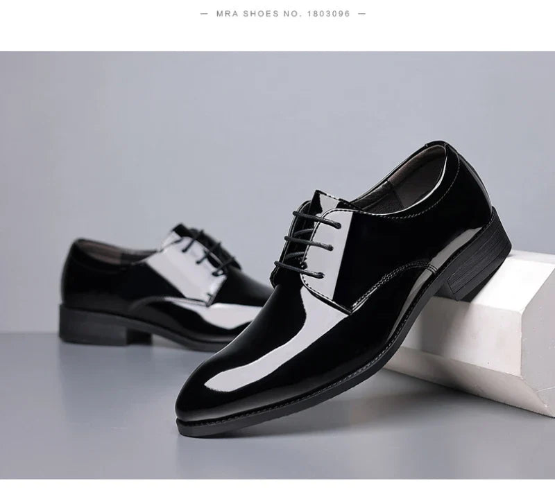 Spring British Style Formal Dress Shoes Black Business Oxfords For Groom Wedding Office Comfortable Big Size Footwear Non Slip