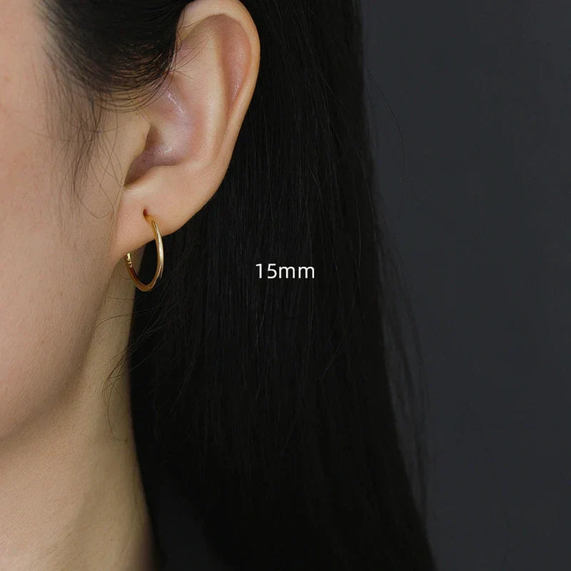 925 Sterling Silver Fashion Simple Huggies Ear Buckle Accessories Minimalist Charm Ear Hoop Earrings for Women Jewelry