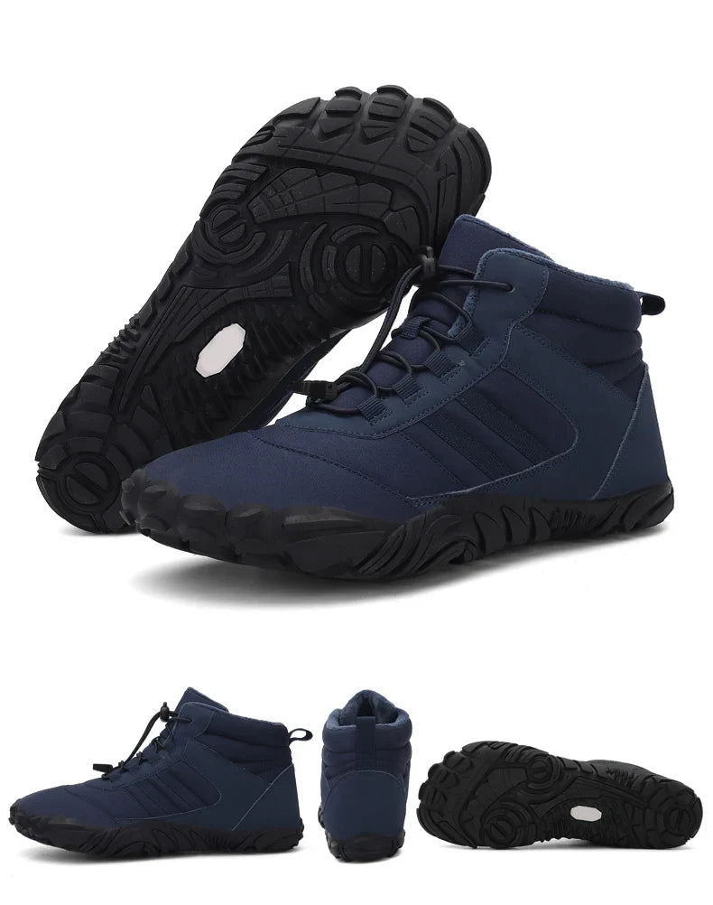 Womens Mens Waterproof Winter Barefoot Shoes Snow Boots Cotton Warm Fur Lined Unisex Walking Hiking Outdoor Shoes