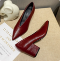 Sandals Luxury Brand Sexy Dress Shoes Elegant Chunky High Heeeled Pumps Sexy Pointed Toe Evening Shoes Women Shoes V Cut Shoes