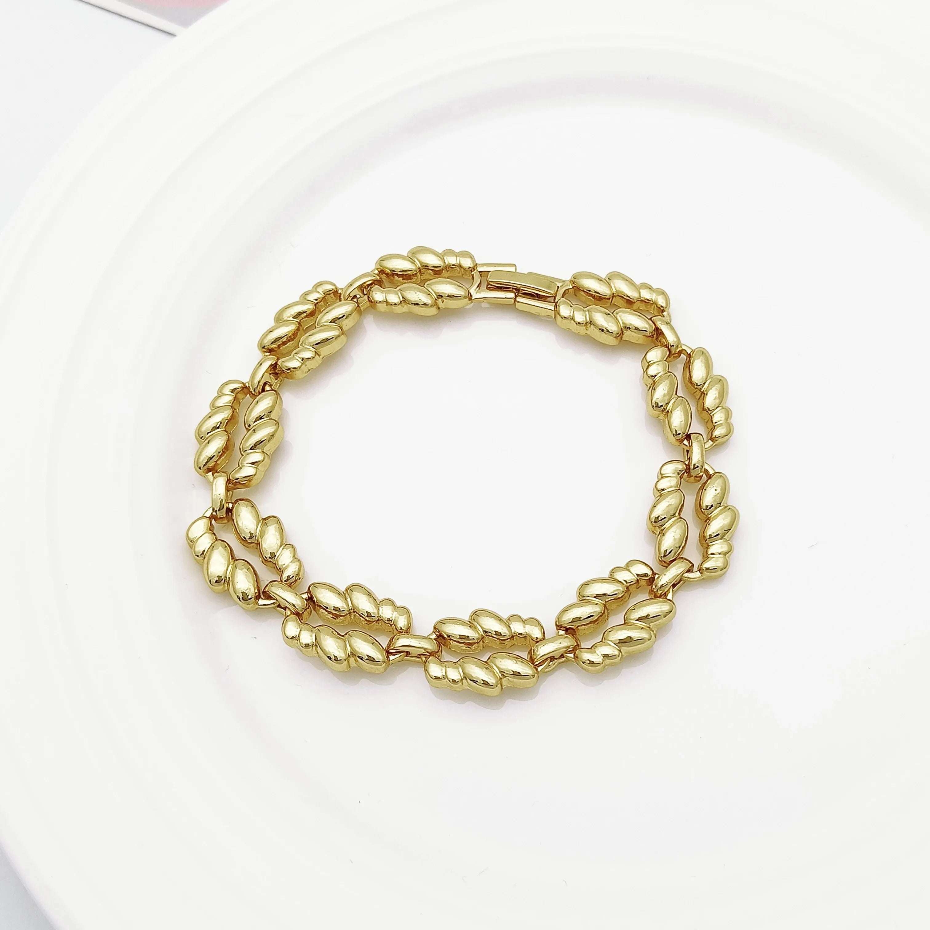 Minimalist Style Jewelry Set 18K Gold Plated Women Necklace Earrings Bracelet And Ring 4pcs Jewelry Set Wedding Party Gift