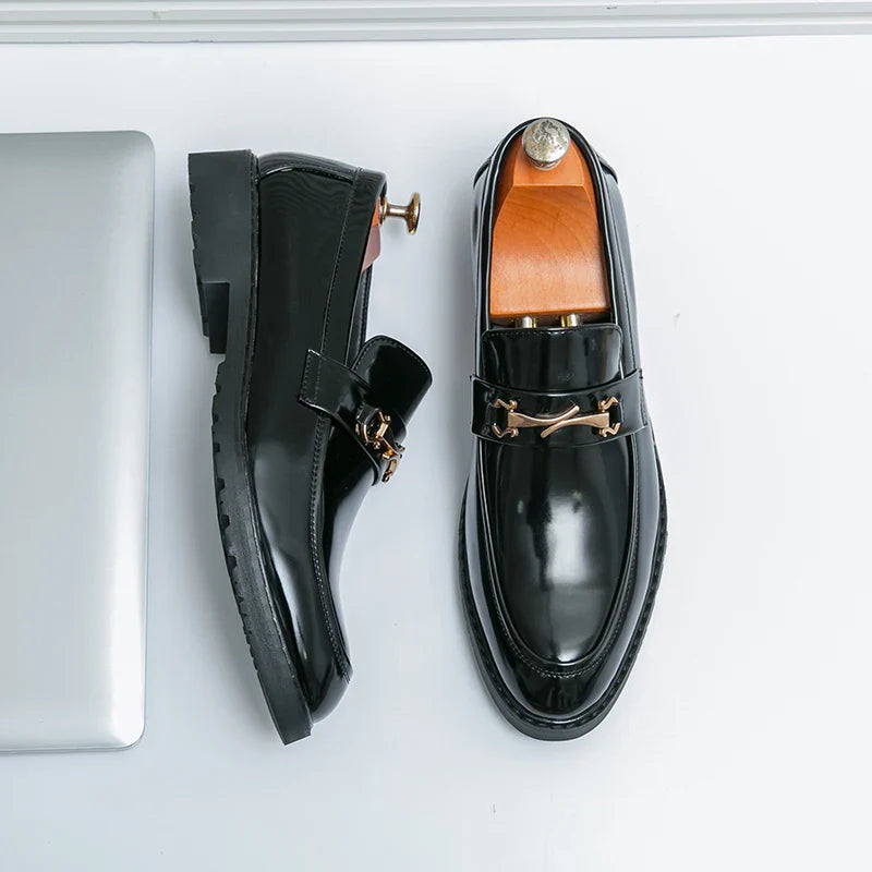 New Luxury Slip on Dress Shoes Men Genuine Leather Italian Loafer Shoes for Men Black Brown Brand Formal Oxford Men Casual Shoes