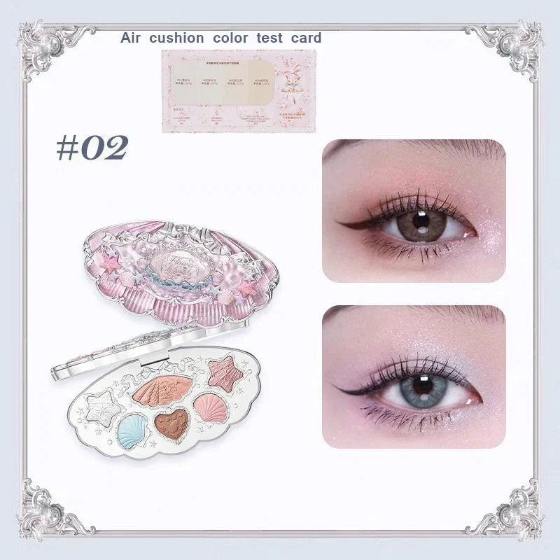 Bunny Garden Collection 6-Color Makeup Eyeshadow Contour Palette Eye Brush Puff Set Eye Glitter Korean Makeup Kit