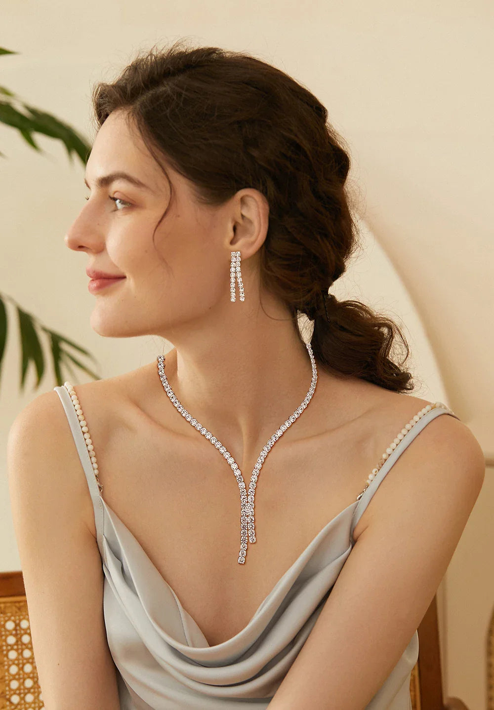 Long Tassel Full Moissanite Diamond Necklace With  Certificate S925 Sterling Silver Plated 18k Gold Tennis Necklace For Women