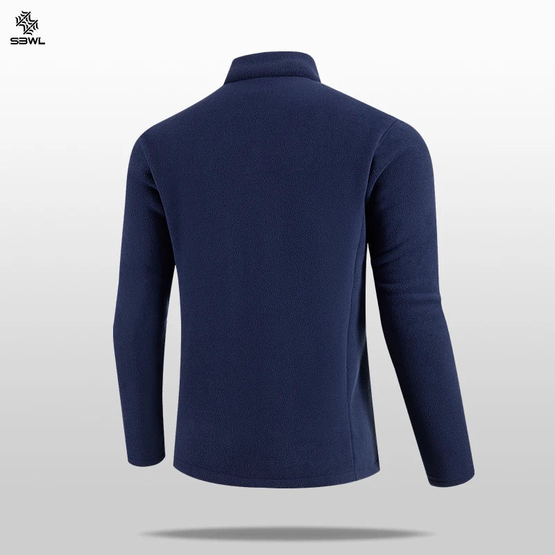 SBWL Autumn/Winter Outdoor Sports with Warm and Fluffy Long Sleeve Small Stand Collar Long Sleeve T-Shirt Fashion Skiing Casual