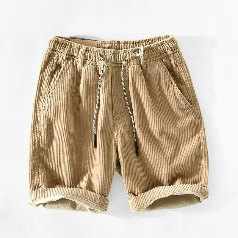 2026 Summer Casual Corduroy Y2K Shorts For Men American Retro Loose Straight Short Pants High Street Fashion Gym Bermudas