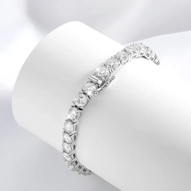 18k Plated 2-4mm Zircon/moissanite Tennis Bracelet for Women Man Full Diamond Original Real 925 Sterling Silver Jewelry