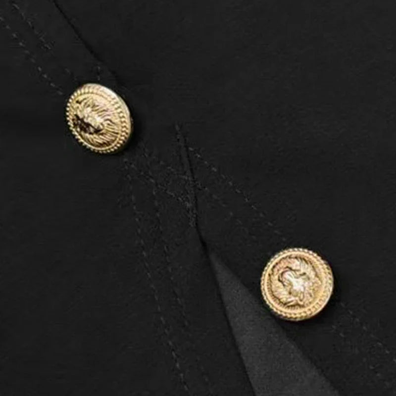 Wedding Prom Evening Gown Party Slit Maxi Dresses for Woman 2025 New Lace Up Gold Button Womens Black Autumn Long Dress