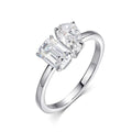 Moissanite Engagement Rings for Women 1ct/2ct D Color VVS1 Diamond with GRA S925 Sterling Sliver Promise Ring