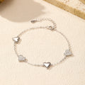 Dazzling Zirconia Bracelet 925 Sterling Silver Exquisite Mirror Hearts Charms Stackable Bracelets For Women Fine Jewelry