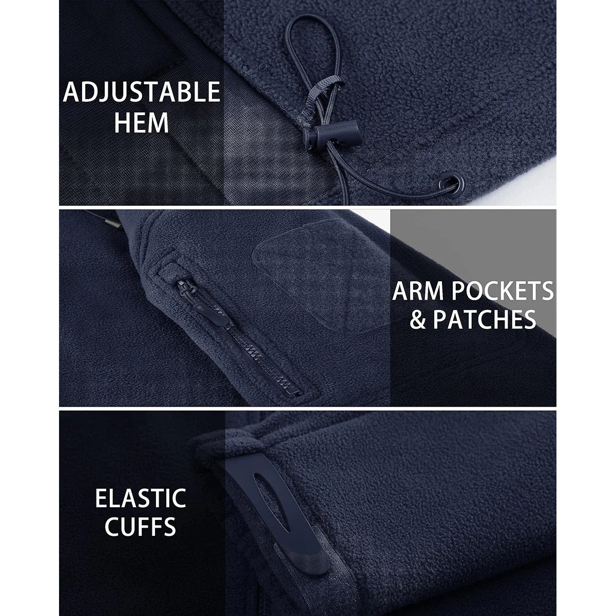 Fall Winter Men's Hooded Fleece Jacket Full Zip Up Soft Warmth Windproof Coat Outdoors Working Hiking Fishing Outerwear