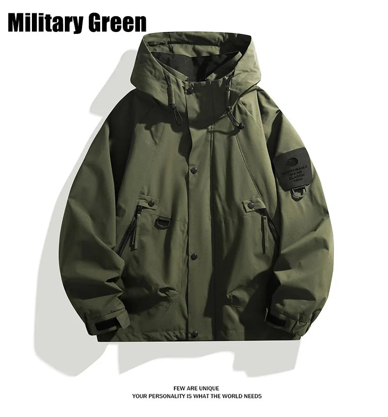 Men Women Waterproof Hiking Jacket Windproof Camping Windbreakers Oilproof Fishing Trekking Jacket Autumn Spring Sport Rain Coat